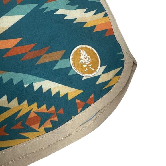 Birdwell x Pendleton Wright Hybrid Board Shorts Men’s 2XL XXL Beige Blue Aztec - Picture 4 of 9